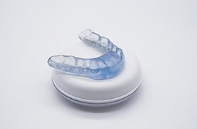 Occlusal splint featured against neutral background