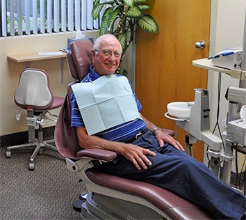 Dental patient in exam chair